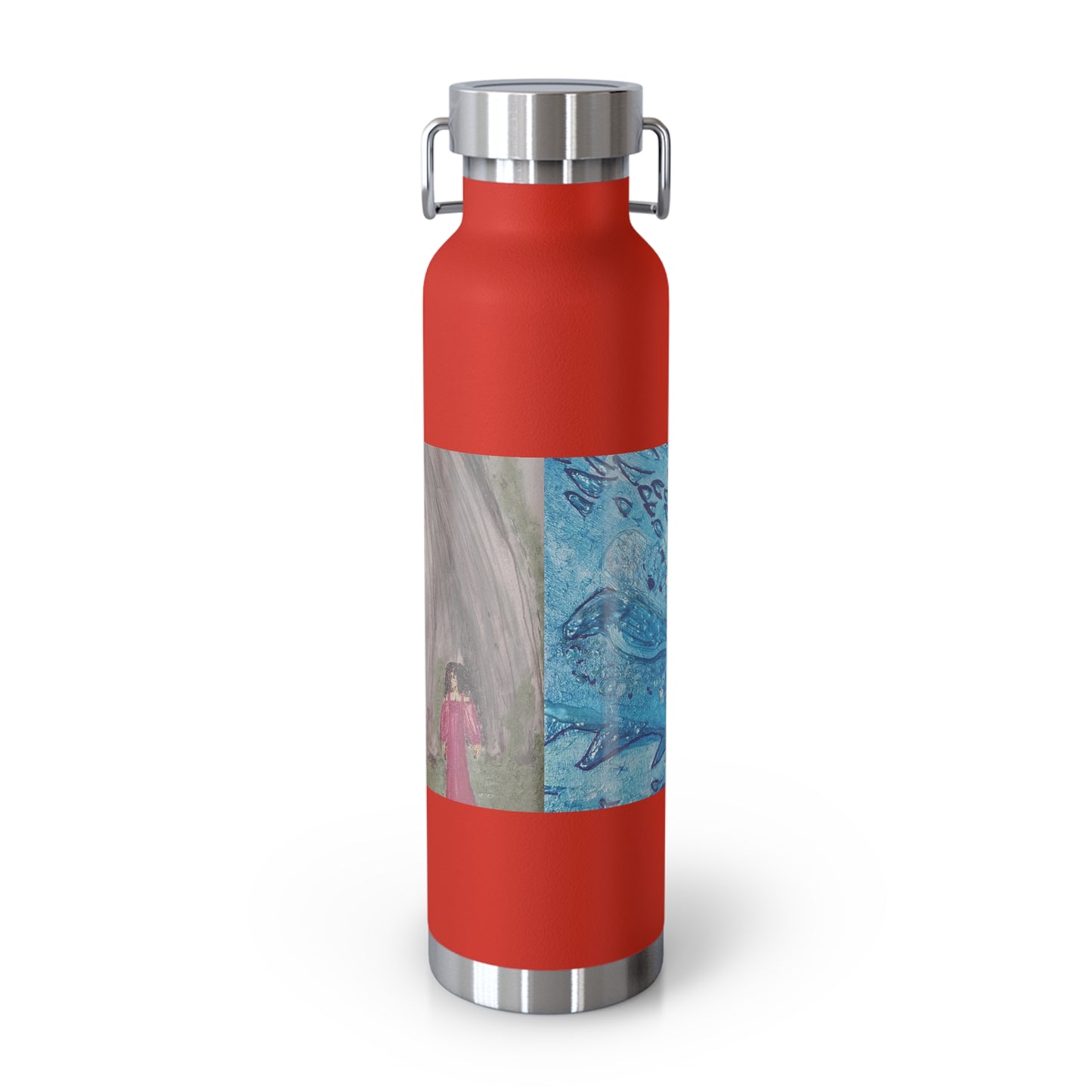 Rainbow Dragon and the Lady — 22oz Insulated Water Bottle | Copper-Lined Stainless Steel