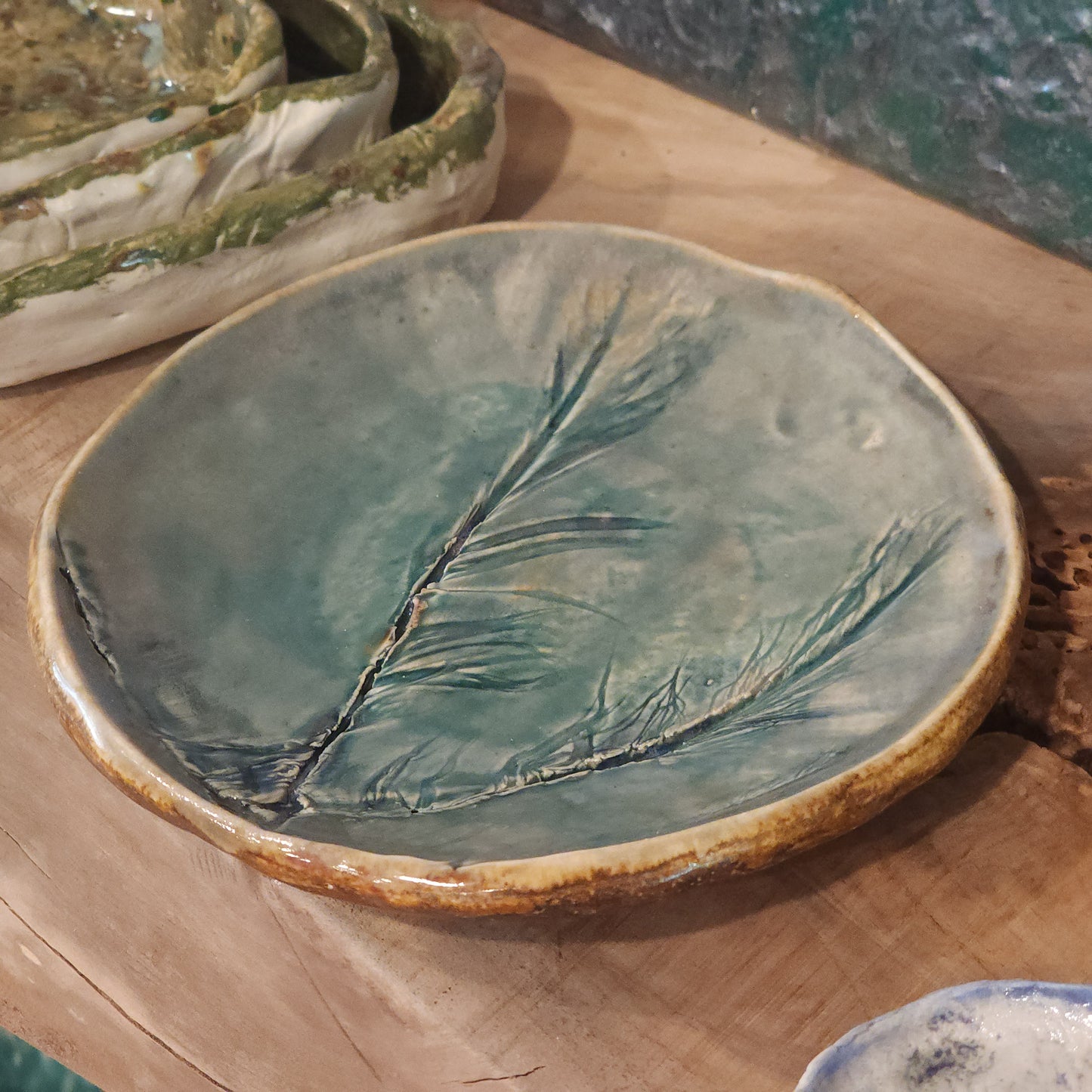 Small Blue Leaf Plate