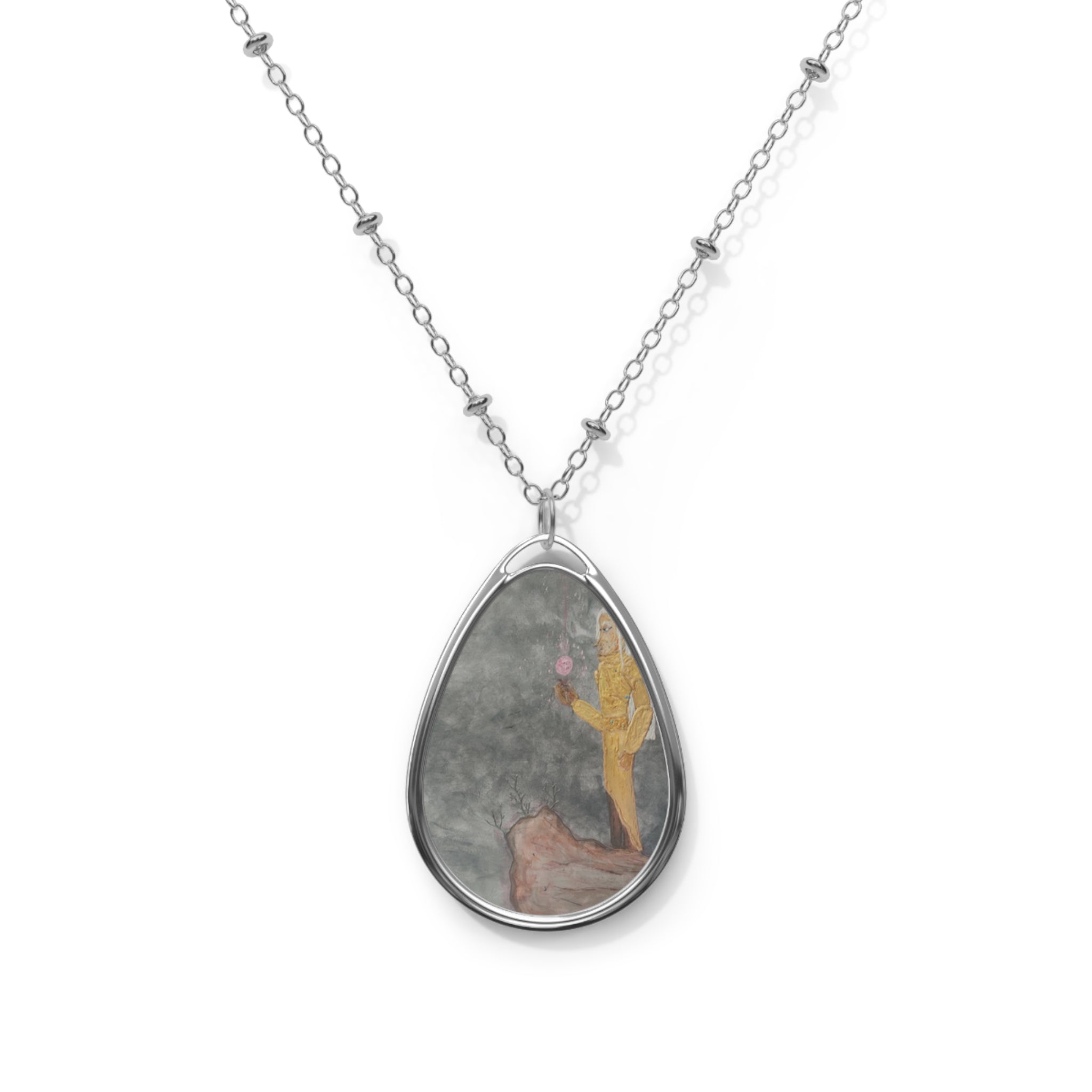 Oval Art Pendant Necklace | The King