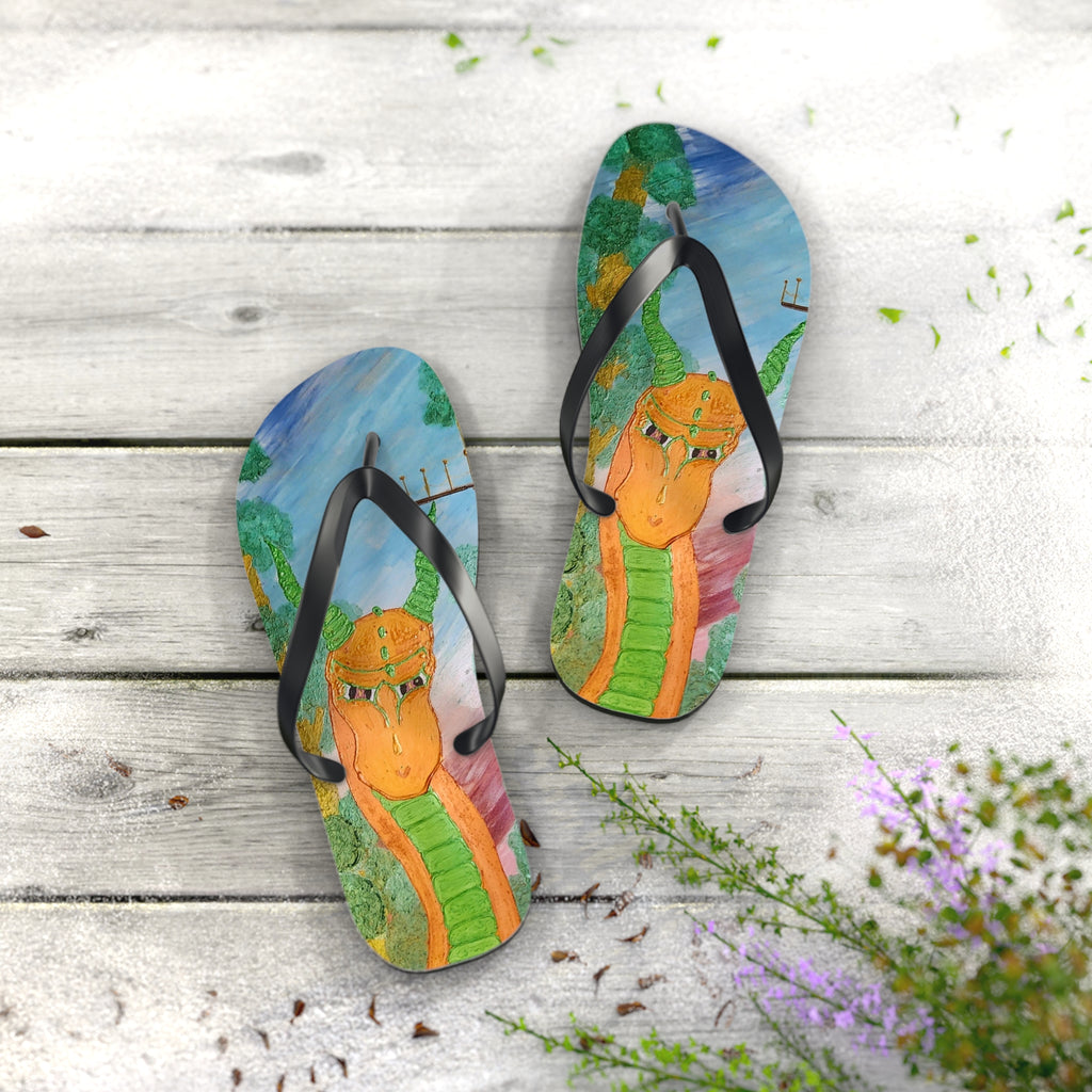 The Swift Dragon Flip Flops — Colorful Fantasy Beach Sandals