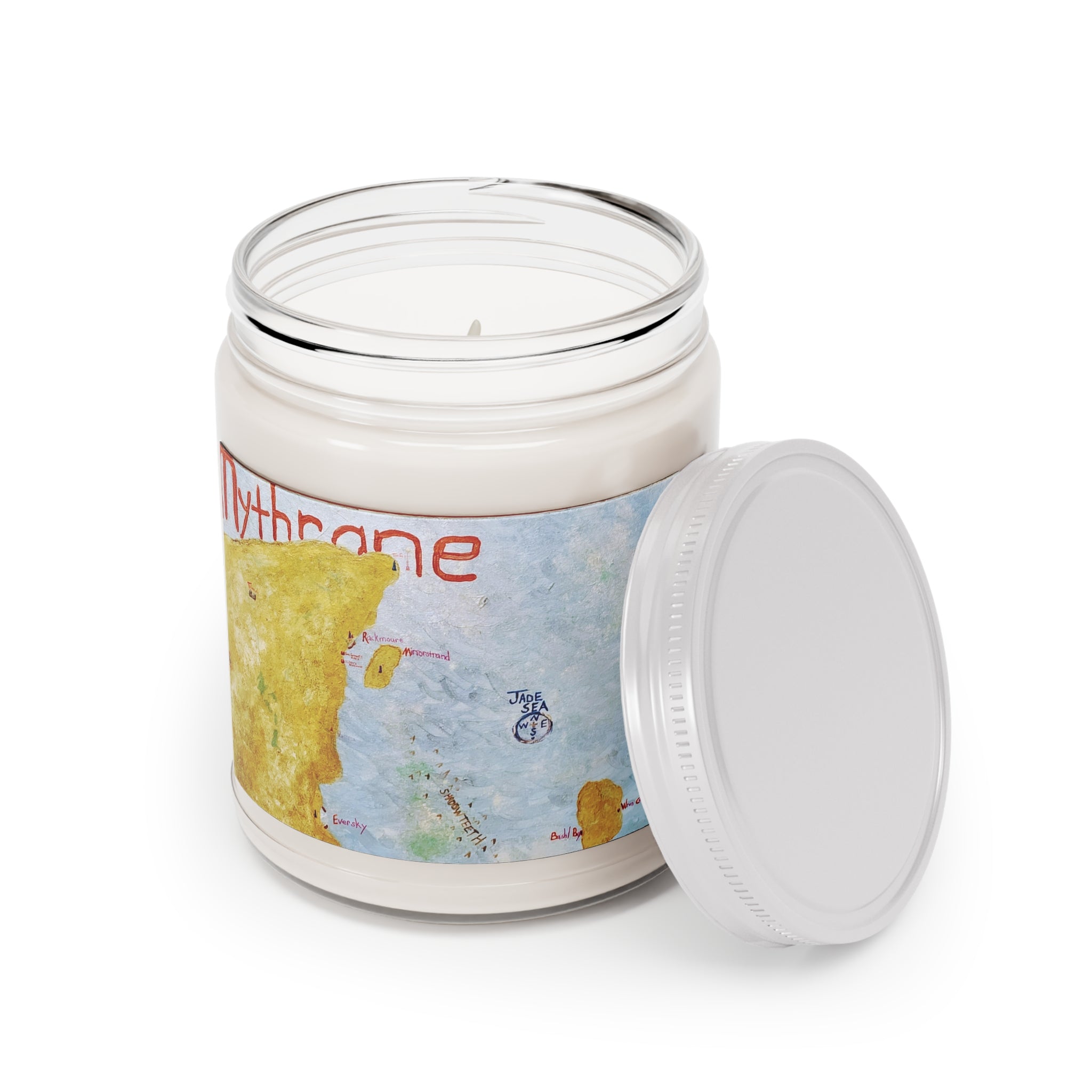 9oz Scented Soy Candle — Coastal Map Art Label (White Lid)