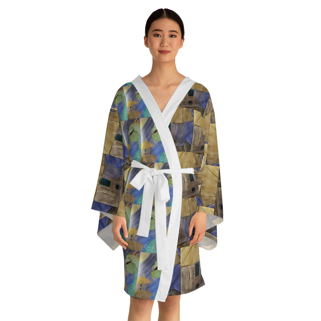 Airy | Dragon Temple Guardian Series | Lightweight Kimono Robe | Wearable Art
