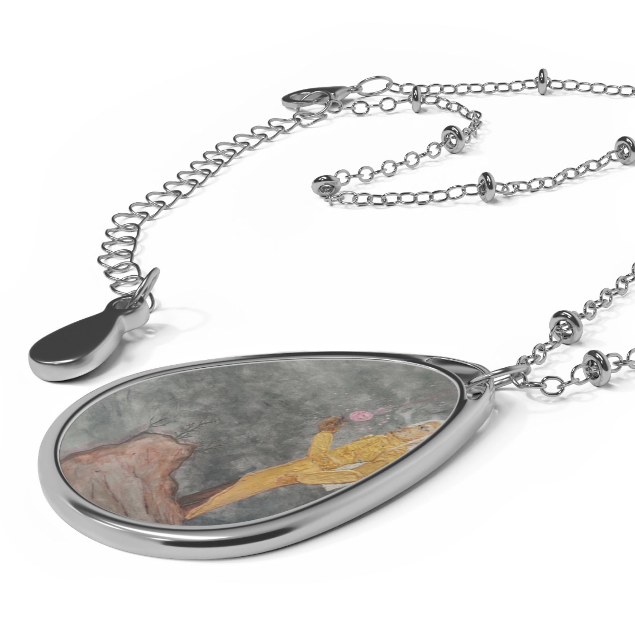 Oval Art Pendant Necklace | The King
