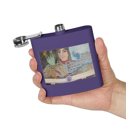 The Storyteller | 6oz Insulated Stainless Steel Flask | Wearable Art for Wandering