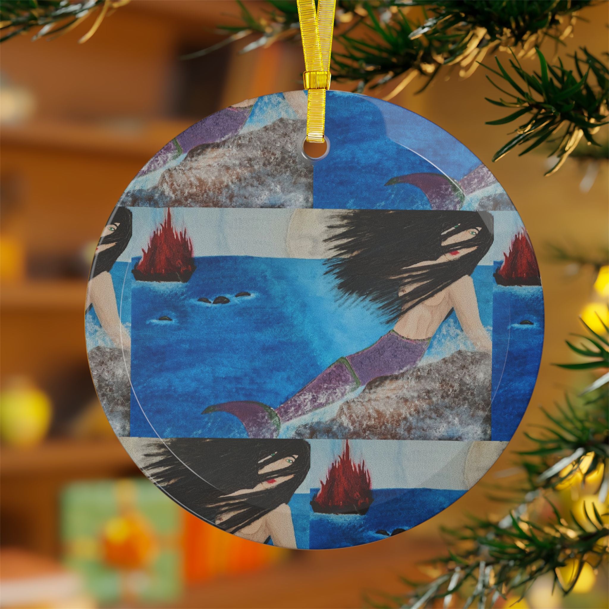 A Day At Sea - Mermaid Glass Ornament