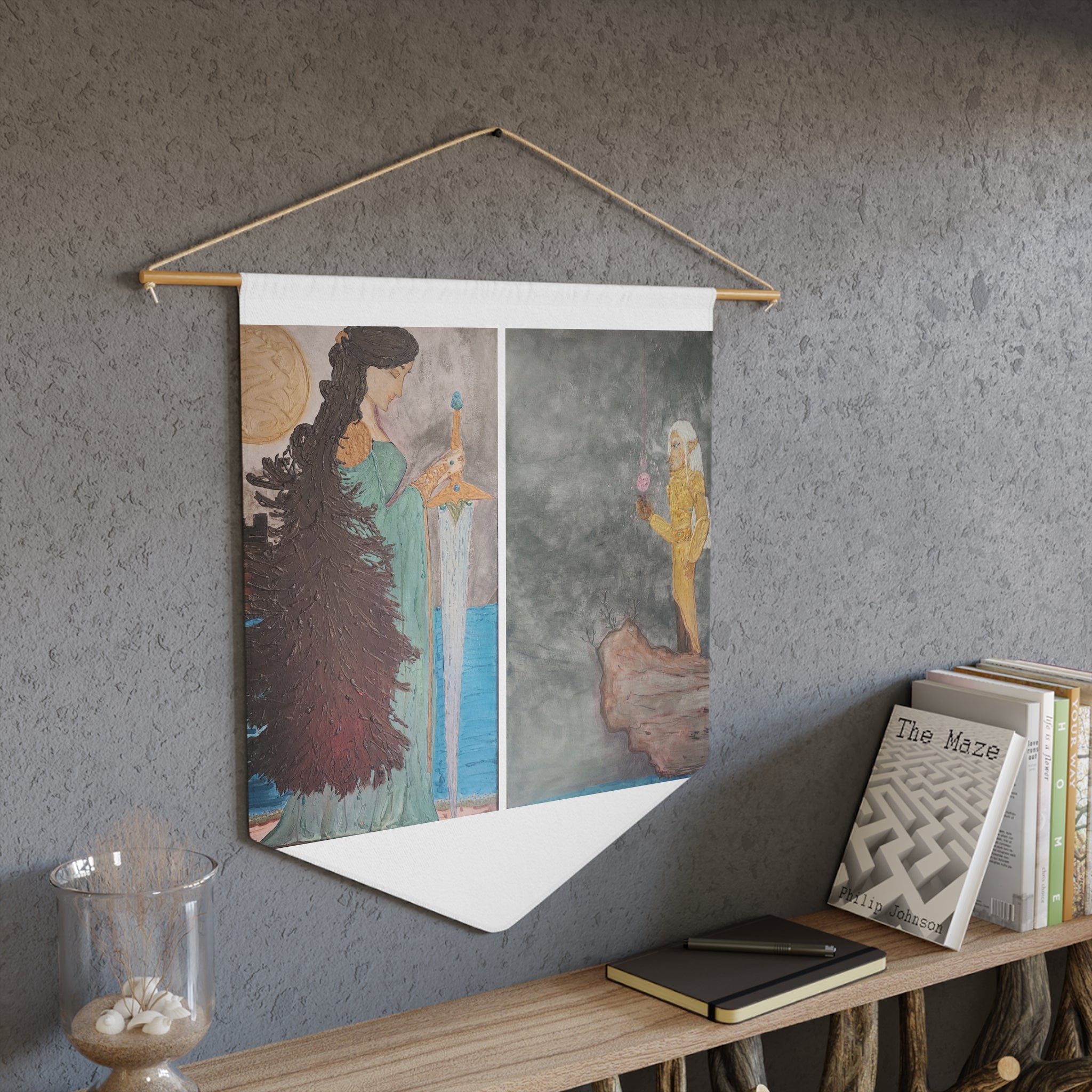 The King and His Lady | Wall Pennant | Juy & Amry | Story-Inspired Textile Art