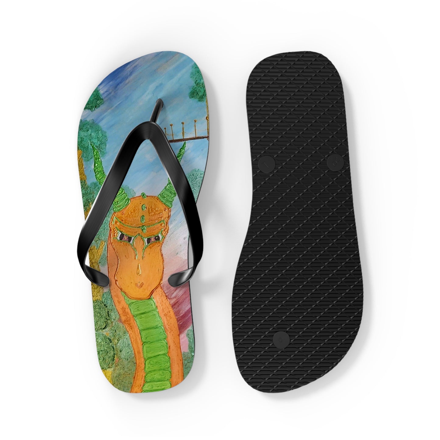 The Swift Dragon Flip Flops — Colorful Fantasy Beach Sandals