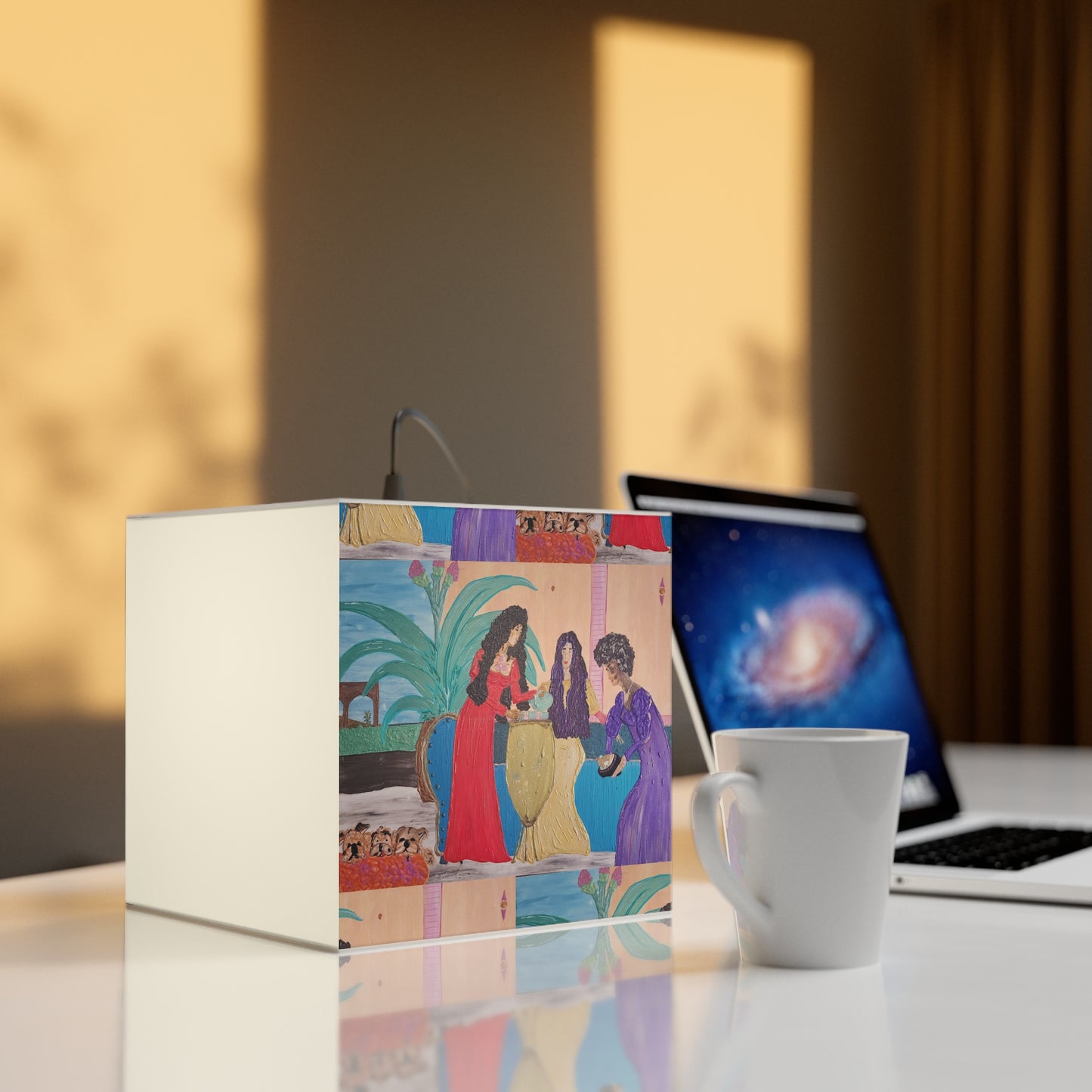Cube Lamp — Vintage Persian Miniature Art Light
