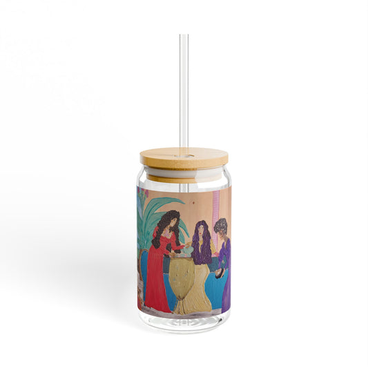 Tea in Olympus | 16oz Art Sipper Glass | Hecate, Persephone & Nyx