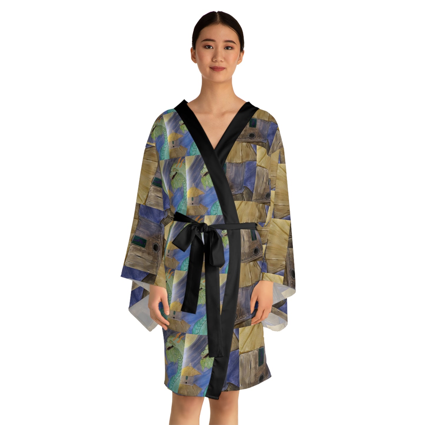 Airy | Dragon Temple Guardian Series | Lightweight Kimono Robe | Wearable Art