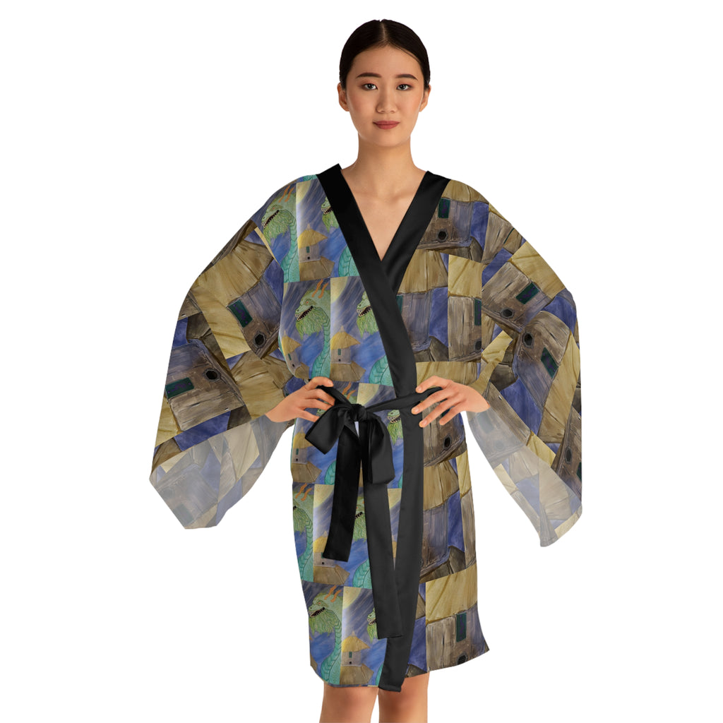 Airy | Dragon Temple Guardian Series | Lightweight Kimono Robe | Wearable Art