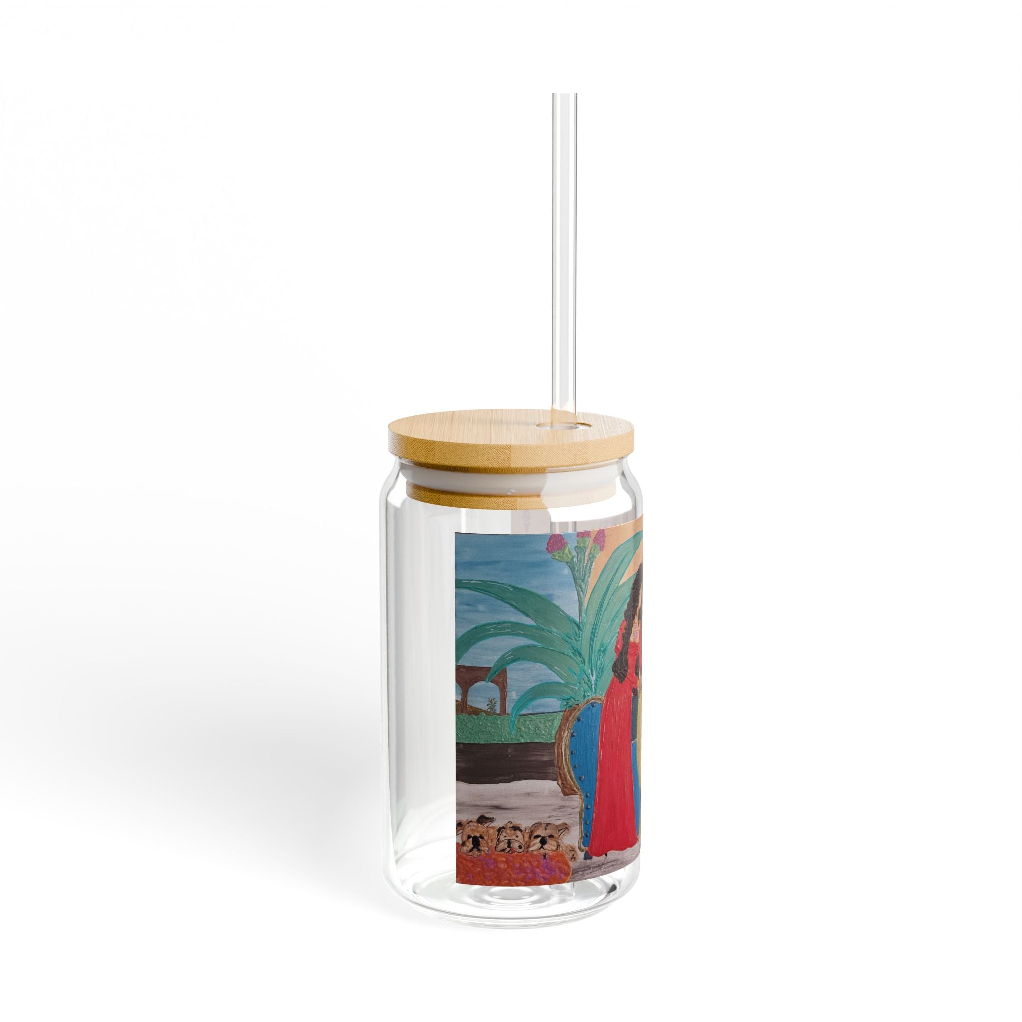 Tea in Olympus | 16oz Art Sipper Glass | Hecate, Persephone & Nyx