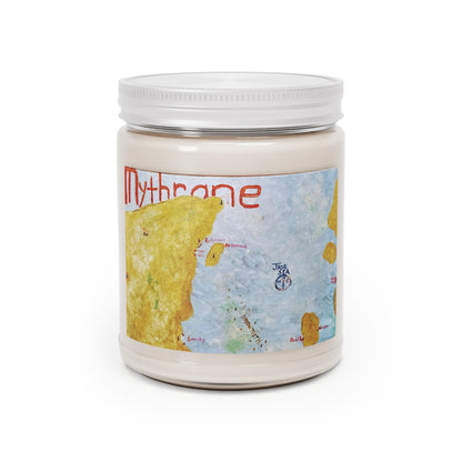 9oz Scented Soy Candle — Mythrane Map Art Label (White Lid)
